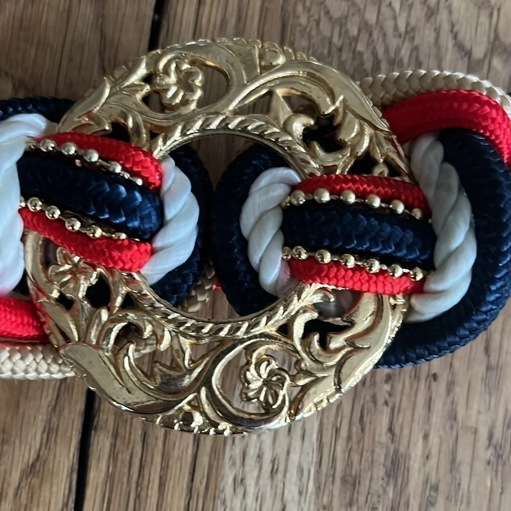 Motion East Vintage 80's 90's Twisted Multicoloured Rope Belt Sz M/L